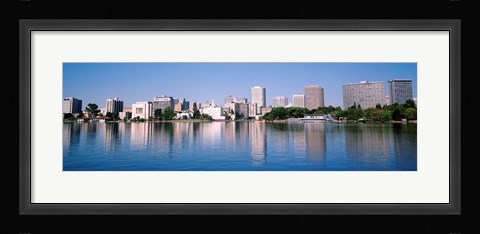 Framed Panoramic View Of The Waterfront And Skyline, Oakland, California, USA Print
