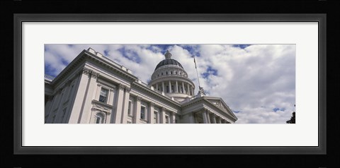 Framed USA, California, Sacramento, Low angle view of State Capitol Building Print