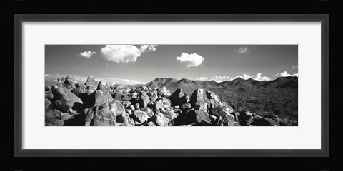 Framed Boulders on a landscape, Saguaro National Park, Tucson, Pima County, Arizona, USA Print