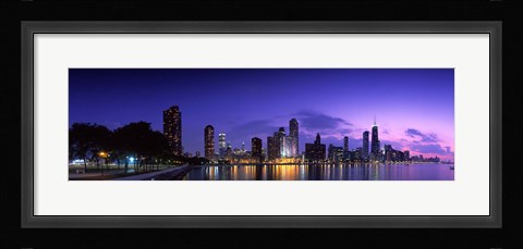 Framed Chicago Under a Purple Sky Print