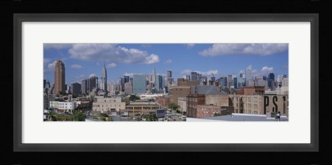 Framed Aerial View Of An Urban City, Queens, NYC, New York City, New York State, USA Print