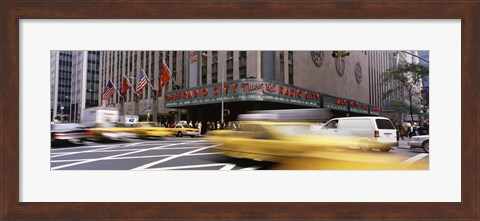 Framed Cars in front of a building, Radio City Music Hall, New York City, New York State, USA Print