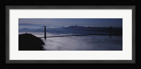 Framed USA, California, San Francisco, Fog over Golden Gate Bridge Print