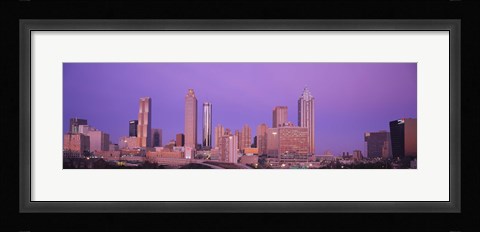 Framed Skyscrapers against a purple sky, Atlanta, Georgia, USA Print