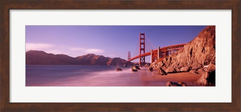 Framed Golden Gate Bridge and Mountain View Print
