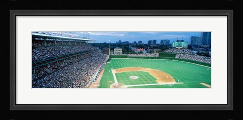 Framed High angle view of spectators in a stadium, Wrigley Field, Chicago Cubs, Chicago, Illinois, USA Print