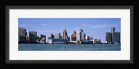 Framed Detroit Waterfront, Michigan Print