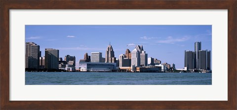Framed Detroit Waterfront, Michigan Print