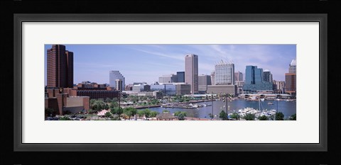 Framed USA, Maryland, Baltimore, High angle view of Inner Harbor Print