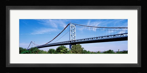 Framed USA, Philadelphia, Pennsylvania, Benjamin Franklin Bridge over the Delaware River Print
