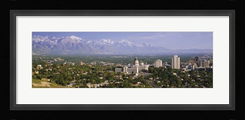 Framed High angle view of a city, Salt Lake City, Utah, USA Print