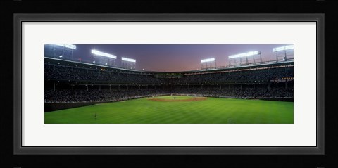 Framed Spectators watching a baseball match in a stadium, Wrigley Field, Chicago, Cook County, Illinois, USA Print