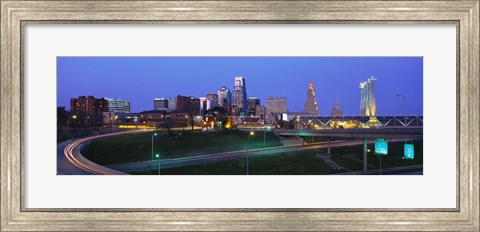Framed Kansas City, Missouri at Night Print
