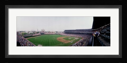 Framed Spectators watching a baseball mach in a stadium, Wrigley Field, Chicago, Cook County, Illinois, USA Print
