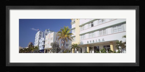 Framed Art Deco Hotels, Ocean Drive, Florida, USA Print