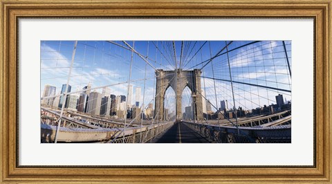 Framed Railings of a bridge, Brooklyn Bridge, Manhattan, New York City, New York State, USA, (pre Sept. 11, 2001) Print