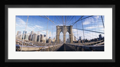 Framed Railings of a bridge, Brooklyn Bridge, Manhattan, New York City, New York State, USA, (pre Sept. 11, 2001) Print
