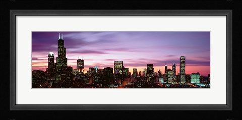 Framed Skyscrapers At Dusk, Chicago Print