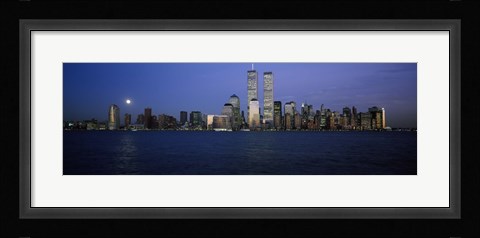 Framed Buildings at the waterfront, World Trade Center, Hudson river, Lower Manhattan, Manhattan, New York City, New York State, USA Print