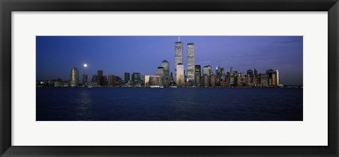 Framed Buildings at the waterfront, World Trade Center, Hudson river, Lower Manhattan, Manhattan, New York City, New York State, USA Print