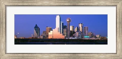 Framed Night skyline, Dallas, Texas Print