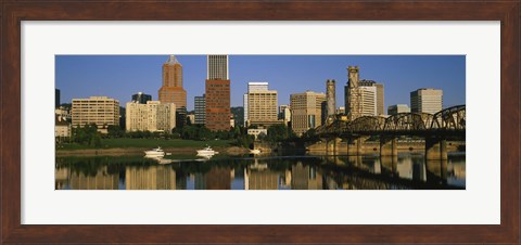 Framed Buildings at the waterfront, Portland, Oregon Print