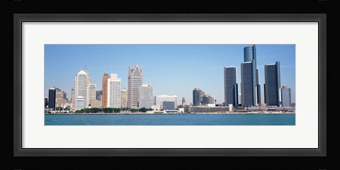 Framed Close-Up of Detroit Skyline Print
