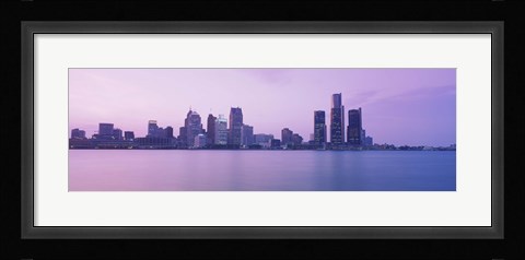 Framed Detroit skyline, Michigan Print