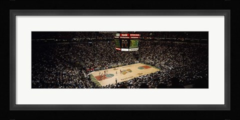 Framed Spectators watching a basketball match, Key Arena, Seattle, King County, Washington State, USA Print