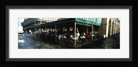 Framed Tourists at a coffee shop, Cafe Du Monde, Decatur Street, French Quarter, New Orleans, Louisiana, USA Print