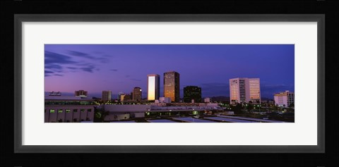 Framed Phoenix Skyline at dusk, Arizona Print