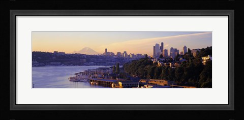 Framed Sunrise, Lake Union, Seattle, Washington State, USA Print