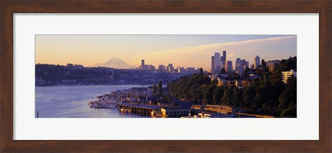 Framed Sunrise, Lake Union, Seattle, Washington State, USA Print