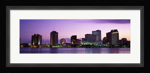Framed Dusk Skyline, New Orleans, Louisiana, USA Print