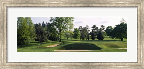 Framed Sand traps on a golf course, Baltimore Country Club, Baltimore, Maryland Print
