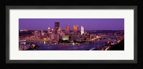 Framed Dusk Pittsburgh PA Print