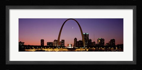 Framed Night view of St Louis MO Print