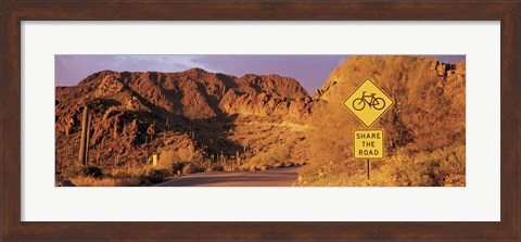 Framed Gates Pass Road Tucson Mountain Park Arizona USA Print