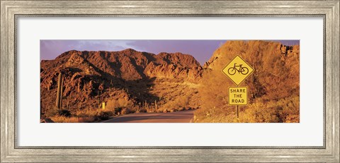 Framed Gates Pass Road Tucson Mountain Park Arizona USA Print