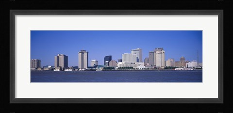 Framed Buildings at the waterfront, Mississippi River, New Orleans, Louisiana Print