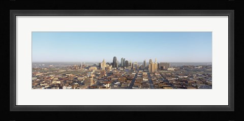 Framed Aerial view of a cityscape, Kansas City, Missouri, USA Print