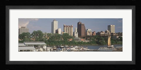 Framed Boats moored at a harbor, Mud Island, Memphis, Tennessee, USA Print