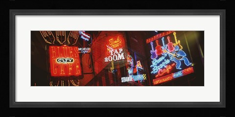 Framed Neon Signs, Beale Street, Memphis, Tennessee, USA Print