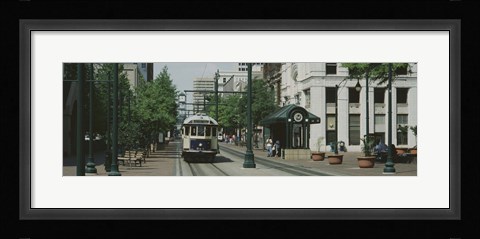 Framed Main Street Trolley Court Square Memphis TN Print