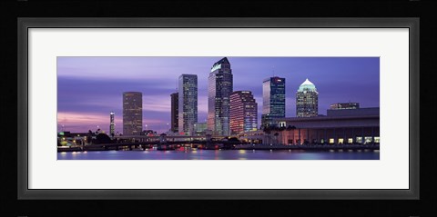 Framed USA, Florida, Tampa, View of an urban skyline at night Print