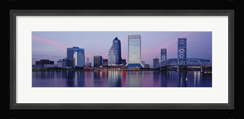 Framed Skyscrapers On The Waterfront, St. John's River, Jacksonville, Florida, USA Print