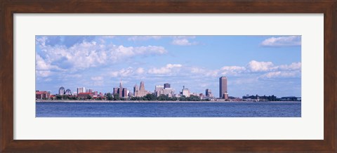 Framed Buildings at the waterfront, Buffalo, Niagara River, New York State Print