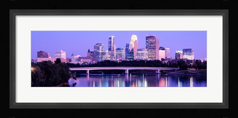 Framed Minneapolis in Purple Print