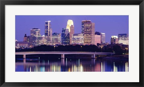 Framed Minneapolis at Night Print