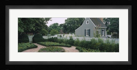 Framed Building in a garden, Williamsburg, Virginia, USA Print